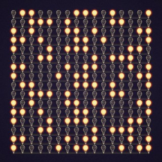 256 bulbs, 16 rows and columns, representing 256 bits
