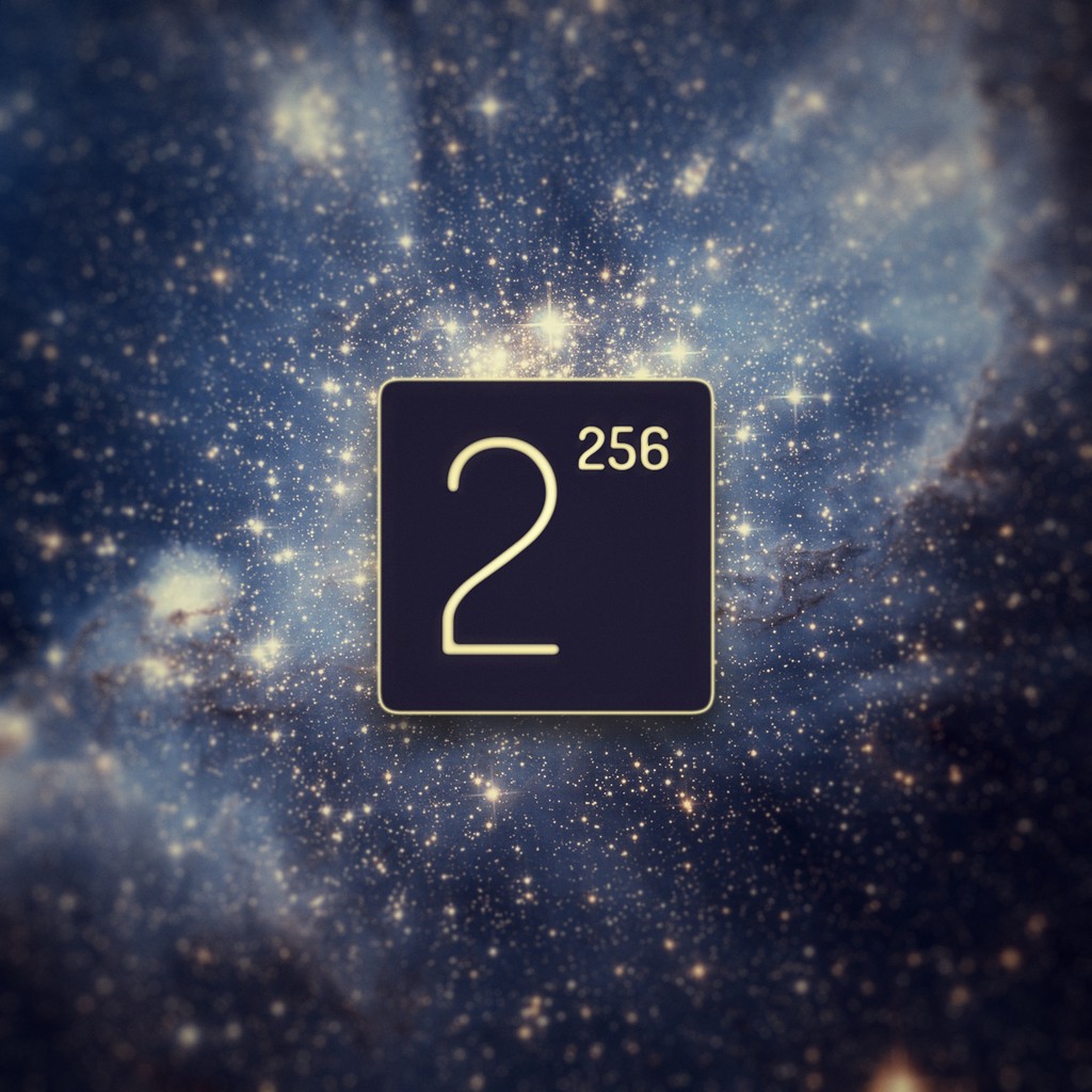 256 bits is almost enough to represent any of the observable particles in the universe